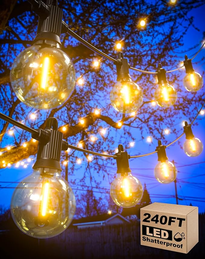 String Lights 240 FT Warm White LED Outdoor Garden Lights