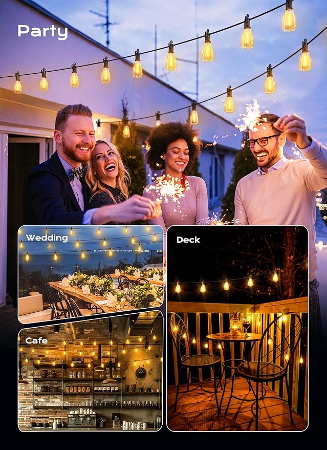 String Lights 200 FT Warm White Shatterproof LED Outdoor Patio Lights