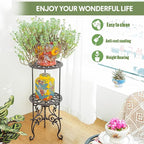 Sungmor Heavy Duty Cast Iron Potted Plant Stand,26-Inch 2 Tiers Metal Planter Rack,Decorative Flower Pot Holder,Vintage & Rustic Style Indoor Outdoor Garden Pots Container Supports