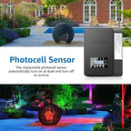 SUNVIE 12 Pack RGBW Color Changing Landscape Lights with 300W Low Voltage Landscape Transformer 12-24V LED Landscape Lighting Kit Waterproof Multicolor Spotlights for Christmas House Yard Tree Garden