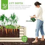 Best Choice Products 8x4x2ft Outdoor Metal Raised Garden Bed, Deep Root Planter Box for Vegetables, Herbs & Flowers, 478-Gallon Capacity, 100% Non Toxic Materials - Beige