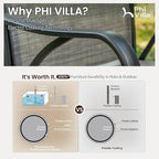 PHI VILLA 7 Piece Outoor Bar Dining Set, High Top Patio Bar Table and Chairs Set with 6 Outdoor Swivel Bar Stools & 40" Outdoor Bar Table for Yard, Garden and Terrace, Grey