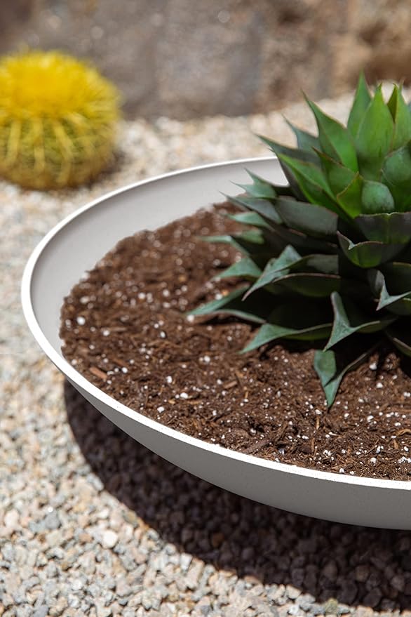 Veradek Mason Series Lane Bowl Planter| for Indoor or Outdoor Tabletops/Gardens |Made from Plastic-Stone Composite with Drainage Holes|Modern Décor for Flowers, Succulents, Small Plants