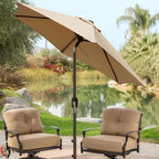 Blissun 7.5 ft Patio Umbrella, Yard Umbrella, Outdoor Market Umbrella with Push Button Tilt Crank (Tan)