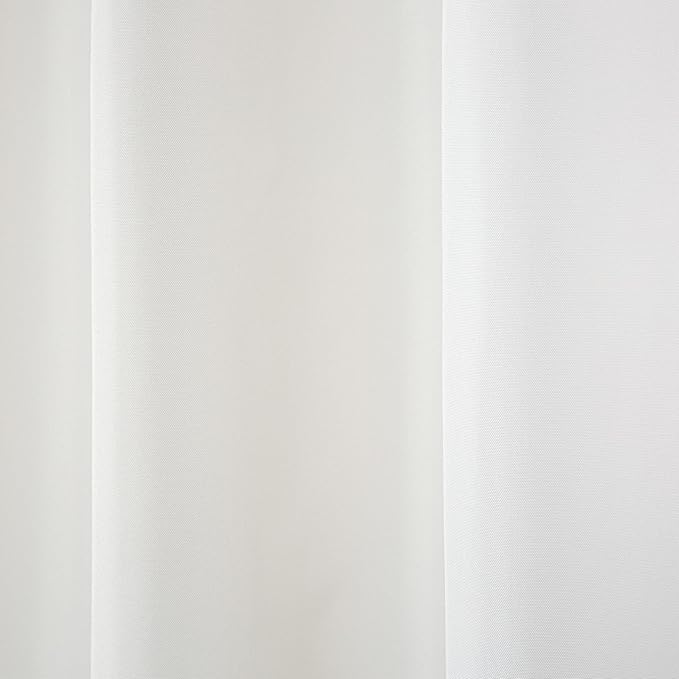 TOWN & COUNTRY BASICS Cabana Solid Heavyweight Indoor Outdoor Curtains, Light Filtering Opacity with Grommet Top, Water Repellent, 2-Pack Set, 54"x96", Winter White