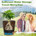 Self Watering Pots, 7/6.5/6/5.5/5/4 inch Flower Pots with Multi Mesh Drainage Holes, Small Platic Planters for Indoor Outdoor Garden Plants and Flowers (Black with Brown Tray, 7"+6.5"+6"+5.5"+5"+4")