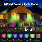 nipify 2 Pack Solar Spot Lights Outdoor Waterproof, Solar Spotlight Light for Outside Yard Landscape Lighting Pathway Lights Wall Auto On/Off, RGB