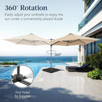 Best Choice Products 10ft Solar LED Offset Cantilever Hanging Market Patio Umbrella, Smooth 360° Rotation, 8 Sturdy Ribs, Easy Adjustment - Sand