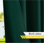 NICETOWN 2 Panels Outdoor Curtains for Patio Waterproof 108" Long, Stainless Steel Silver Grommet Privacy Drapes for Outdoor Living/Pergola, Dark Green, W55 x L84 per Panel