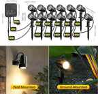 LED Landscape Lighting Kit Landscaping Lights with Remote Control Dimmable IP66 Waterproof 2700-6500K Spot Lights for Outdoor Garden Lawn Patio Yard with US Plug 12 Pack