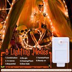 100ft LED Rope Lights Outdoor, 720 LED Connectable and Flexible Tube Lights with 8 Modes, Waterproof Indoor Outdoor LED Rope Lighting for Deck, Garden, Pool, Patio,Party, Holloween Decoration (Orange)