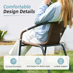 Amopatio Outdoor Dining Chairs Set of 4, Stackable Patio Chairs, Rattan Wicker Patio Dining Chairs Set of 4, Bistro, Deck, Yard, Porch, Brown