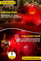 T-SUN Red Spotlight Outdoor, Waterproof LED Landscape Lighting with US Plug, Easy Install 270° Adjustable Outdoor Spot Lights for Garden Tree Yard Decor, Set of 2