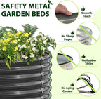 A ANLEOLIFE 5-Pack 6X2X1.5ft & 12X3X1.5ft Deep Root Galvanized Raised Garden Beds Outdoor for Planting Vegetables Flowers Herb, Quartz Grey