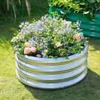 Land Guard Galvanized Raised Garden Bed 2Pcs, Planter Raised Garden Beds Outdoor, Round Clearance Raised Garden Beds for Gardening Vegetables 4x4x1ft……