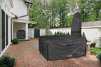 ULTCOVER 600D Tough Canvas Heavy Duty Square Patio Table and Chair Cover - Waterproof Outdoor General Purpose Furniture Covers 106 inch, Black