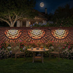 6 Pack Solar Fence Lights Outdoor Wall Lights Plastic Solar Powered Deck Step Stair Lights Mandala Theme Waterproof Fence Solar Light for Garden Post Patio Yard Decor, Gardening Gifts for Women Mom