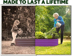 Plant & Plot Galvanized Raised Garden Beds Outdoor // 4×2×1 ft Planter Raised Beds for Gardening, Vegetables, Flowers // Large Metal Garden Box (Purple) // Patented Tool-Free Design