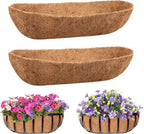 Legigo 2 Pack Trough Coco Liner for Planters- 30 Inch Window Box Liners Coconut Coir Basket Liners, Planter Box Coconut Liner for Window Flower Box Pots, Fence Trough Planter, Wall Planter Basket