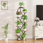 Plant Stand Indoor With Grow Lights - Corner Plant Stand For Indoor Plants, 51" Lighted Plant Shelf Indoor, 8 Tiered Tall Flower Holder, Dsiplay Rack For Living Room, Hallway, Home Décor