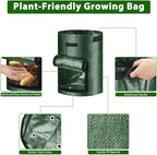 JJGoo 2 Pack 10 Gallon Garden Potato Grow Bags with Flap and Handles Aeration Fabric Planter Pots, Heavy Duty Potato Planters Garden Planting Bags for Onion, Fruits, Tomato, Carrot (Green)