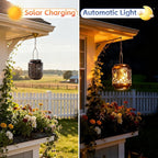 Solar Lanterns Garden Decor, Solar Light Outdoor Waterproof, Hummingbird Hanging Lantern Lights for Women Mom Grandma, Yard Decorations Lanterns for Yard, Patio, Backyard, Porch