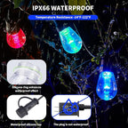 Outdoor String Lights 27FT, Outdoor Lights for Patio with 10 Dimmable RGBW LED Bulbs, IP66 Waterproof Shatterproof, with APP Control & Remote, 24V Adapter Color Change,for Backyard Decor