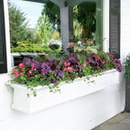 Mayne Yorkshire 7ft Window Box - White - 84in L x 12in W x 10in H - with 1.6 Gallon Built-in Water Reservoir (8827-W)