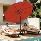 MEWAY 9ft Patio Umbrella Outdoor Table Umbrellas with Push Tilt and Crank, Market Umbrella 8 Sturdy Ribs for Deck, Garden, Pool and Backyard, Red Orange