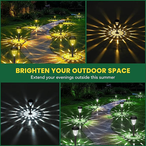 12 Pack Solar Lights Outdoor Waterproof – White