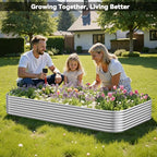 3 Pack Raised Beds for Gardening, Corrugated Galvanized Steel Raised Garden Bed, Outdoor Metal Above Ground Garden Bed for Vegetables and Flowers-3x2FT