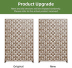 Casaphoria Metal Privacy Screen Outdoor, 72" H x 47" W Freestanding Decorative Privacy Screen for Patio Deck Balcony Garden with Stable Base, Brown-Perilla