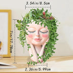 Head Planter Pot for Plants - Face Flower Pots Indoor Outdoor, Cute Succulent Head Planter, Creative Plant Pots With Drainage, Resin Cactus Planter Coffee Table Decor, Women/Mother Vase Gifts Ideas