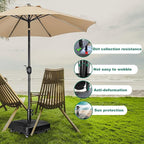 Patio Umbrella Base Heavy Duty with Wheels Square Market Stand for Outdoor 4 Locks 2 Knobs 125lb Capacity, Black
