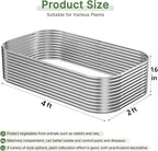 3 PCS Tall 4x2ft Galvanized Raised Garden Bed Outdoor, Metal Garden Bed for Vegetables, Above Ground Garden Box for Flower, Steel Raised Beds for Gardening