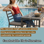 3Pcs Outdoor Patio Bar Set, 55" Rectangular High Top Table and Chairs Set with 2 Cushioned Bar Stools & Cover,Metal Pub Height Bistro Table Set for Balcony, Backyard, Porch, Deck,Garden, Pool