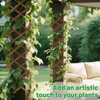 Pack of 2 Extra Thick Wooden Wall Trellis- Expandable Wall Planter Lattice Panels for Climbing Plants, Hanging Vertical Plant Support Fence Frame Outdoor Indoor for Balcony Patio Garden Room