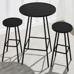 Best Choice Products 3-Piece Patio Dining Set, Bar Height, Outdoor Bistro Set, Outdoor Round Bar Table w/ 2 Bar Stools, Steel - Black