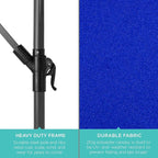 Best Choice Products 10ft Solar LED Offset Cantilever Hanging Market Patio Umbrella, 8 Sturdy Ribs, Easy Adjustment - Resort Blue