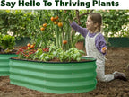 Plant & Plot Galvanized Raised Garden Beds Outdoor // 4×2×1 ft (2-Pack) Planter Raised Beds for Gardening, Vegetables, Flowers (Light Green) // Large Metal Garden Box