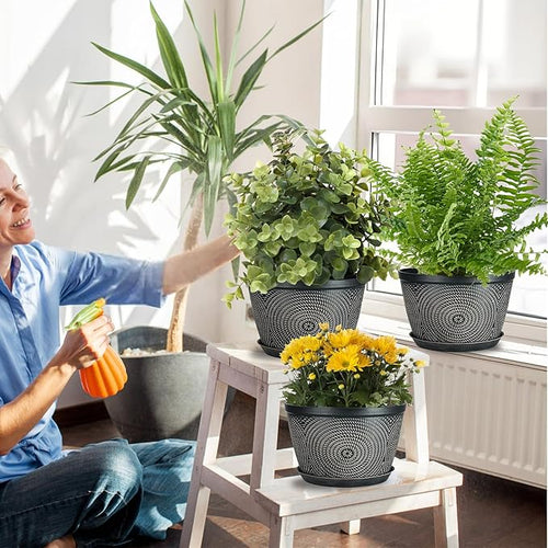 10 Inch Flower Pots for Outdoor Indoor – Brown