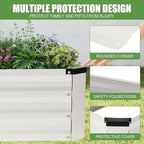 Galvanized Raised Garden Bed Outdoor | Metal Raised Garden Bed for Gardening 2Pack | Large Planter Box for Vegetables Flowers Fruits | Easy Assembly & Safety Design Flower Beds 12x2x1ft White