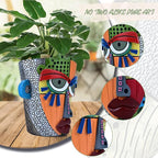 Abstract Face Planter Pots for Plants,Hand-Painted Colorful Flower Pots with Drainage, Indoor Outdoor Garden Decor Gift(Modern,Large)
