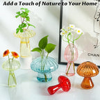Terrarium Propagation Station Set of 6, Mushroom Glass Vases