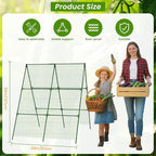 Cucumber Trellis, 35" X 50" A-Frame Garden Trellis for Climbing Plants Outdoor, Foldable Trellis Cucumber for Raised Bed Vegetable/Tomato/Flowers/Pea