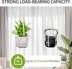 Macrame Plant Hanger, Fits 4-13 Inch Pots, Boho Hanging Plant Holder for Indoor Outdoor, 35 Inch, Set of 2, White (No Flowerpot)