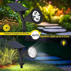 T-SUN Solar Spotlights Outdoor, 2 Pack White LED Landscape Lights, Waterproof Solar Powered Light with Auto On/Off, Adjustable Wall Lights for Yard, Garden, Patio, Driveway, Pool