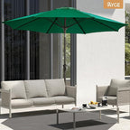 Ayge 9FT Large Outdoor Patio Umbrella Market Table Umbrella-UV Resistant, Easy Push Button Tilt and Crank, 8 Sturdy Fiberglass Ribs Heavy-Duty Pool Umbrella for Deck, Backyard,Garden,Green