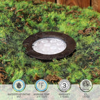 LEONLITE Dia. 4 Inch 5CCT Well Lights Landscape LED In Ground, 5 Color Temperature Selectable, 12-24V AC/DC CRI90 Low Voltage Outdoor Garden Landscaping, Aluminum Housing, Oil Rubbed Bronze, Pack of 6