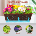 CADUKE Railing Planter Boxes Deck 2 Pack Railing Flower Box with Adjustable Bracket 17 Inch Window Boxes Rectangle Window Deck Hanging Planters Boxes for Outdoor Patio, Red